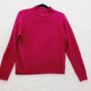 Sweater Size M-L Rose Red Pullover Retrocore Office Siren Long Sleeve Minimalist